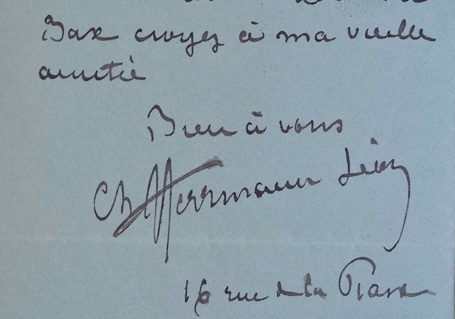 Le peintre Charles Herrmann-Léon recommande un ami.