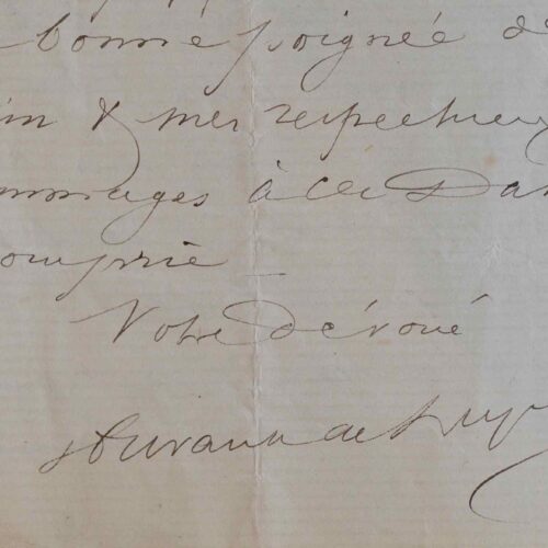 Le peintre Hurault de Ligny décline une invitation.