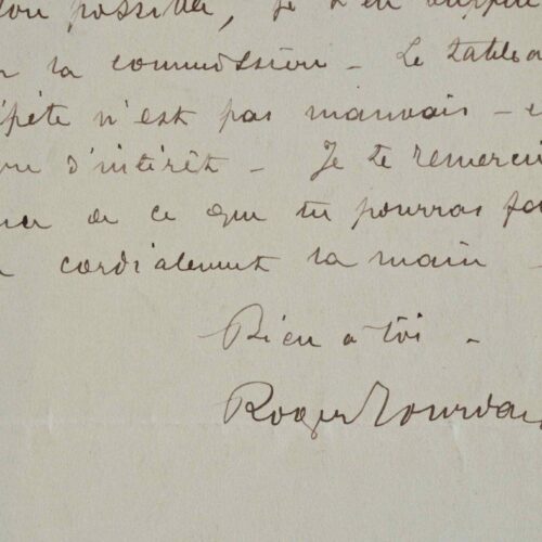 Roger Jourdain recommande René Legrand.
