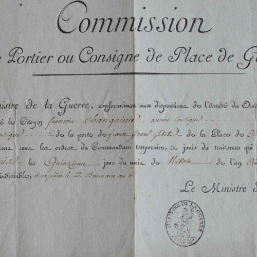 Nomination d'un consigne pour surveiller l'entrée des étrangers à Givet.