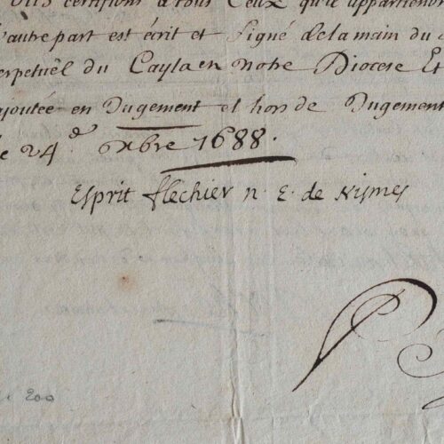 Fléchier donne un certificat à de nouveaux convertis.