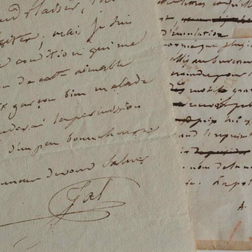 Manuscrit d'Auguste Jal sur la distribution des récompenses au Salon de 1849.