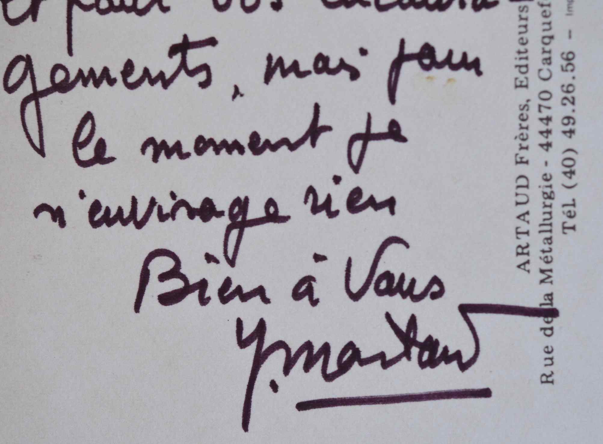 Yves Montand n’envisage pas de devenir président.