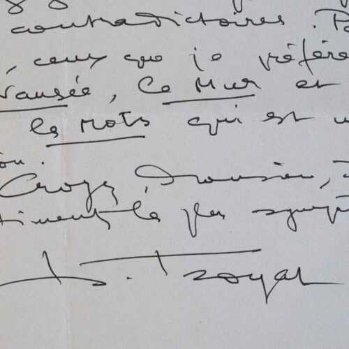 Henri Troyat admirateur de l'oeuvre de Sartre.