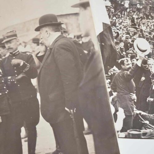 Deux photos de Blériot après sa traversée de la Manche.