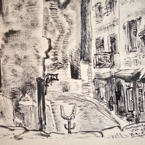 Joli dessin de Montmartre de Jean Aimé Roger Durand.