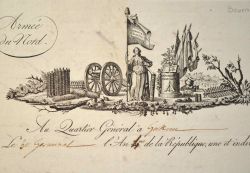 Lettre de Beurnonville à Grouchy, avec très belle vignette.