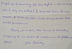 Belle lettre de Jules Cambon à Aristide Briand.