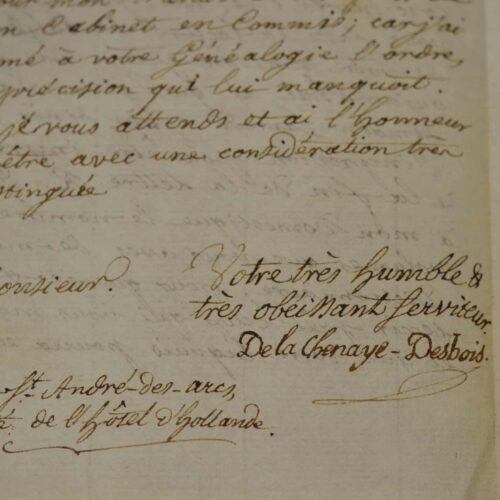 La Chesnaye-Desbois complète la nouvelle édition de son Dictionnaire de la Noblesse.