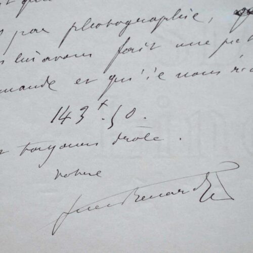 Drôle de missive de Jules Renard.