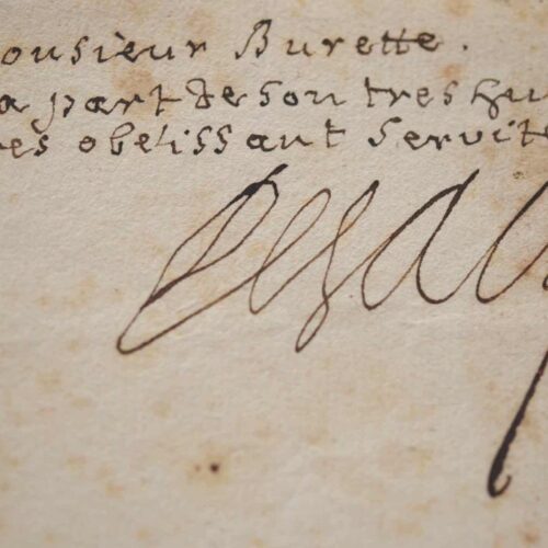 Très rare autographe de l'académicien Louis de Sacy.