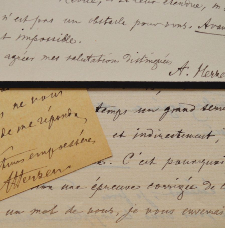 Alexandre A. Herzen veut faire publier un texte de son maître, Moritz Schiff.