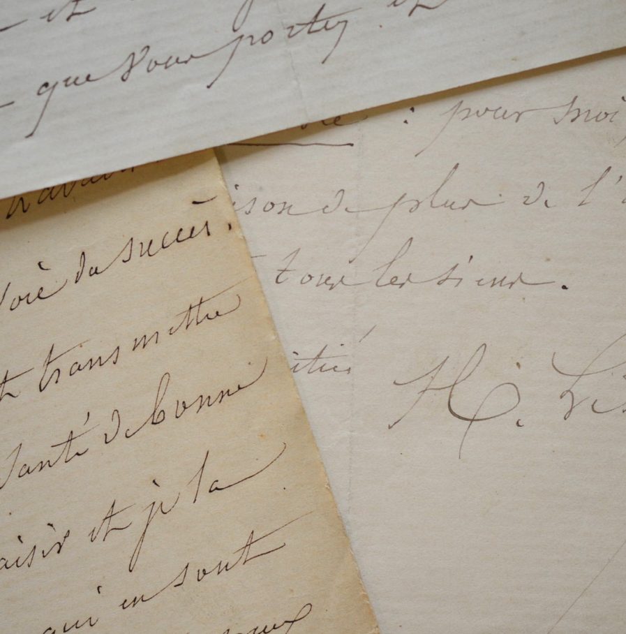 3 belles lettres de l’architecte Hector Lefuel à son ami Georges Cain.