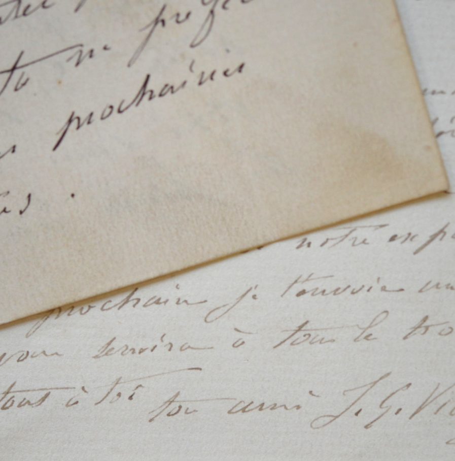 Deux lettres du peintre Jean-Georges Vibert à son ami et élève Georges Cain.