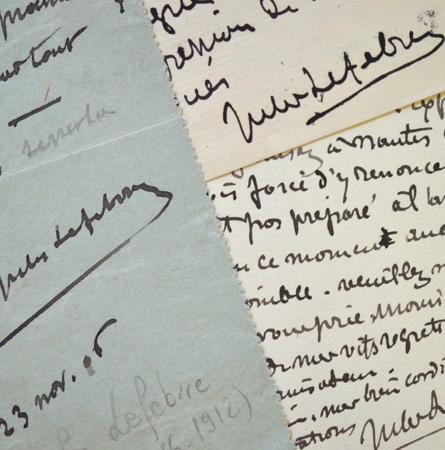 Trois lettres du peintre académique Jules Lefebvre.