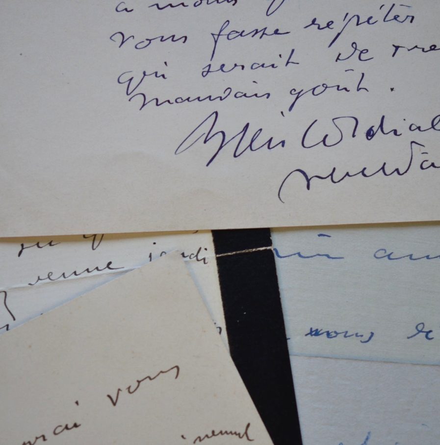 Correspondance de 5 lettres d’Abel Faivre à son amie la soprano Lucy Vauthrin.