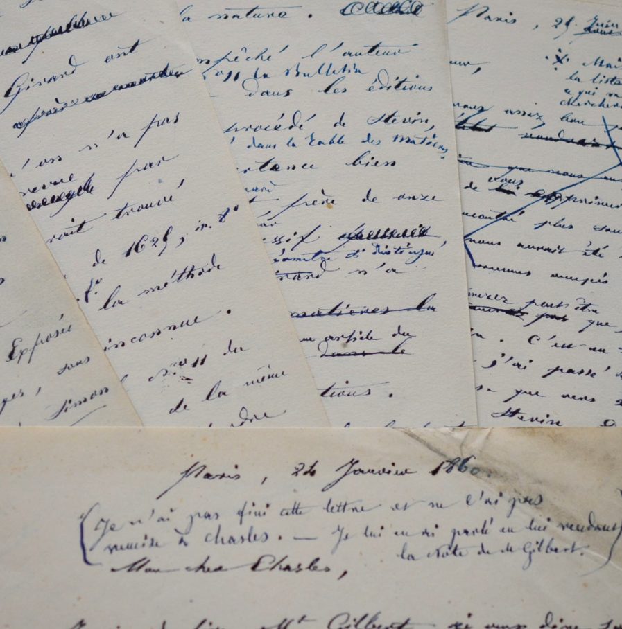 Très intéressante correspondance de Quételet à Michel Chasles sur Simon Stévin.