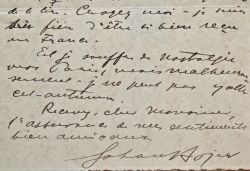 L’écrivain norvégien Johan Bojer refuse l’écriture d’un article.