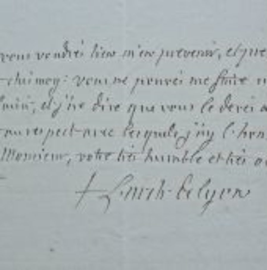 Jolie lettre de l’académicien Montazet à Fyot de La Marche. Traces