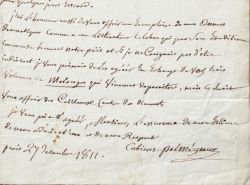 Michel de Cubières offre son dernier ouvrage à Chardon de La Rochette.